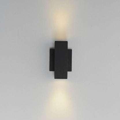 Maxim Lighting 86421BK Culvert 2 Light Black Outdoor Wall Light shown illuminated with up and down light effect