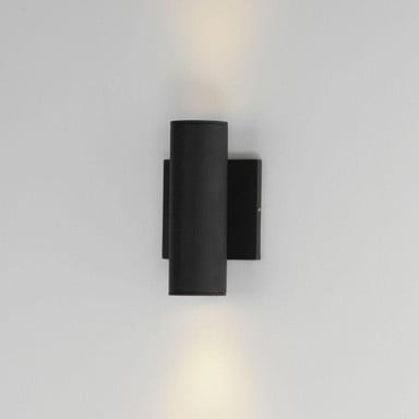 Maxim Lighting 86431BK Calibro 2 Light Black Outdoor Wall Light - Illuminated Side Angle View