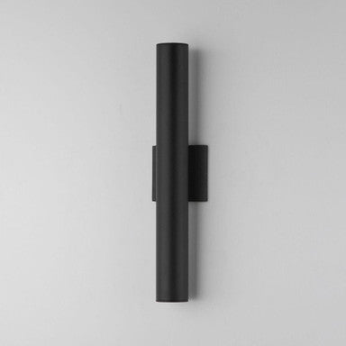 Maxim Lighting 86435BK Calibro Matte Black Outdoor Wall Light alternate angle view mounted on wall