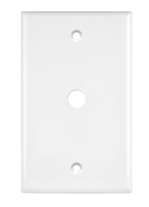Enerlites 8661-I Plastic Wall Plates 1-Gang Cable Wall Plate 0.406" Diameter, Ivory Finish