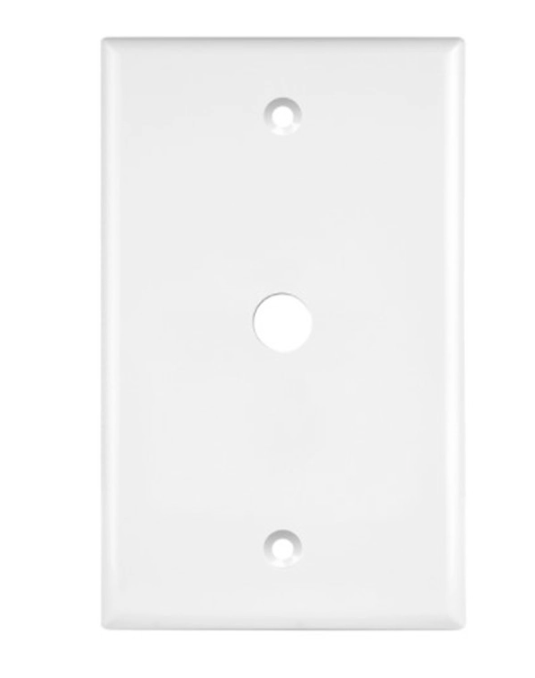 Enerlites 8661-W Plastic Wall Plates 1-Gang Cable Wall Plate 0.406" Diameter, White Finish