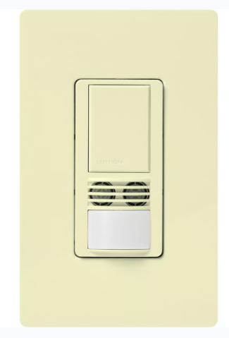 Lutron WMS-A102-AL Maestro Dual-Tech Motion Sensor Switch, TAA Compliant, 6A, 120-277V, 1 Pole, Ground/Neutral Required