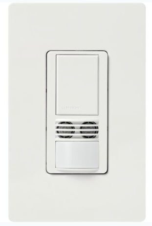 Lutron WMS-A102-V-WTBU Maestro Dual-Tech Motion Sensor Switch, Vacancy Only, TAA Compliant, 6A, 120-277V, Single Pole, White Finish