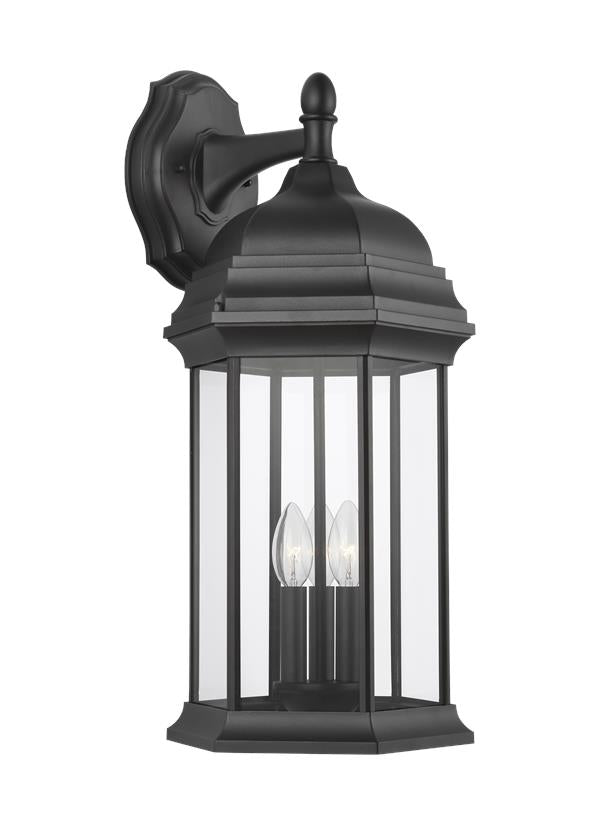 Generation Lighting Sevier 3 light textured black outdoor wall lantern