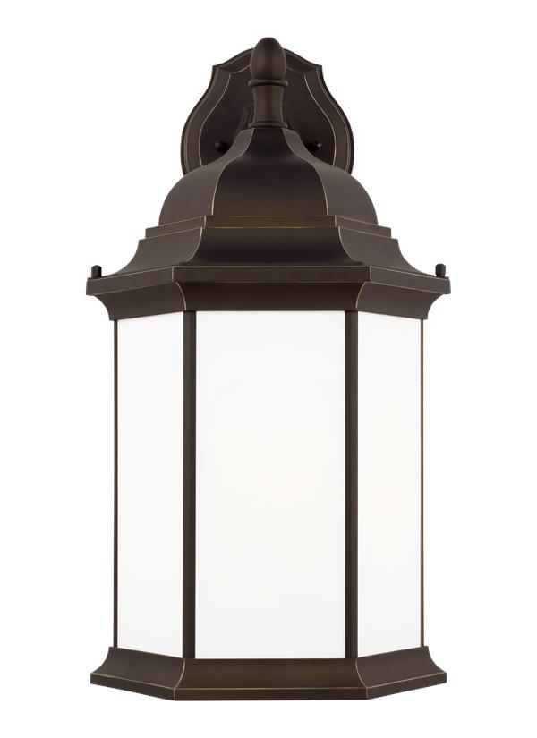 Generation Lighting Sevier 1 light antique bronze outdoor wall lantern front view