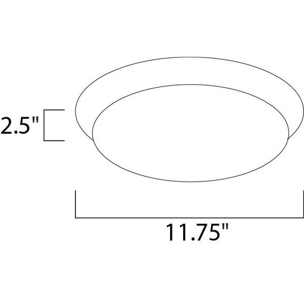 Maxim Lighting 87595WTWT Profile EE Flush Mount Ceiling Light Dimensions Diagram 11.75 x 2.5 inch