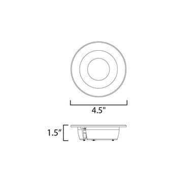 Maxim Lighting 87665WT Crisp White LED Recessed Downlight - Dimension Diagram 4.5 Inch Diameter 1.5 Inch Height