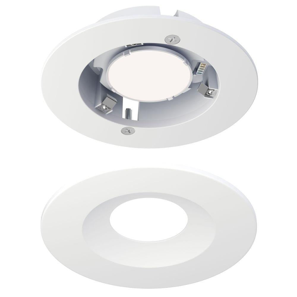 Maxim Lighting 87665WT Crisp White LED Recessed Downlight - Components View with Snap-In Trim