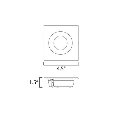 Maxim Lighting 87674WTBK Crisp LED Recessed Downlight - Dimensions Diagram 4.5 Inch Wide 1.5 Inch Tall