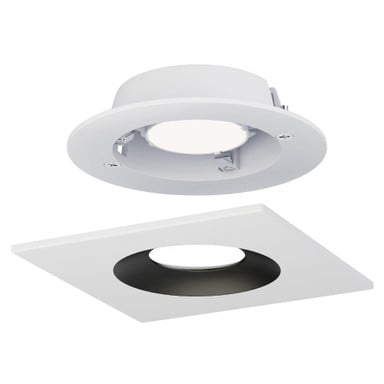 Maxim Lighting 87674WT Crisp LED Recessed Downlight with Round White and Square Black Trim Options