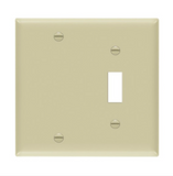 Enerlites 880111-I Combination Two-Gang Wall Plate - Blank & Toggle, Ivory Finish