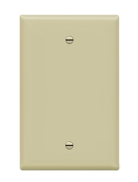 Enerlites 8801M-I Blank Device Wall Plate, Blank Outlet Cover, Gloss Finish, Mid-Size 1-Gang, Polycarbonate Thermoplastic, Ivory
