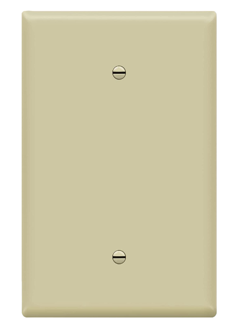 Enerlites 8801O-I Blank Device Wall Plate, Jumbo Blank Cover, Gloss Finish, Oversized-Size 1-Gang, Polycarbonate Thermoplastic, Ivory