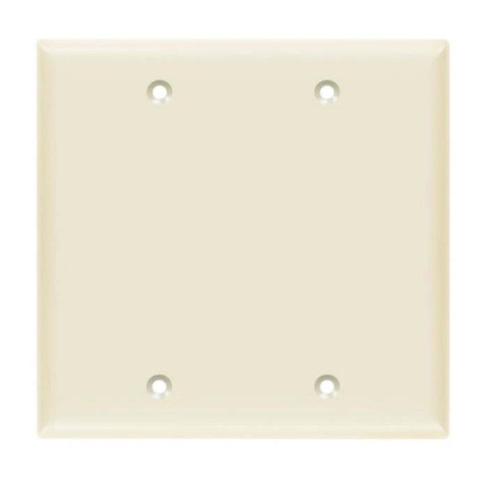 Enerlites 8802-LA Blank Cover Two-Gang Wall Plate, Light Almond Finish