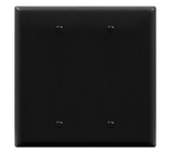 Enerlites 8802M-BK Double Blank Device Wall Plate W/ Gloss Finish & Mid-Size 2-Gang, Black Finish