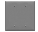 Enerlites 8802M-GY Double Blank Device Wall Plate W/ Gloss Finish & Mid-Size 2-Gang, Gray Finish