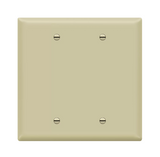 Enerlites 8802M-I Double Blank Device Wall Plate W/ Gloss Finish & Mid-Size 2-Gang, Ivory Finish