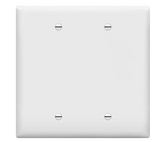 Enerlites 8802M-W Double Blank Device Wall Plate W/ Gloss Finish & Mid-Size 2-Gang, White Finish