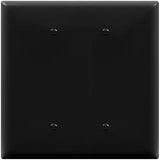 Enerlites 8802O-BK 2-Gang Blank, Oversize, Plastic Wall Plates, Black