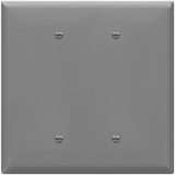 Enerlites 8802O-GY Double Blank Outlet Cover, Gloss Finish, Two Gang Blank Wall Plate, Oversized 2-Gang,Unbreakable Polycarbonate Thermoplastic