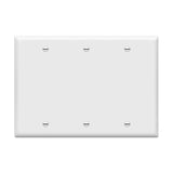 Enerlites 8803-BK 3-Gang Standard Wall Plate, Blank, Thermoplastic, Black