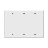 Enerlites 8803-GY 3-Gang Standard Wall Plate, Blank, Thermoplastic, Gray