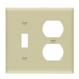 Enerlites 881121-I Combination Two Gang Wall Plate -Toggle & Duplex Receptacle, Ivory