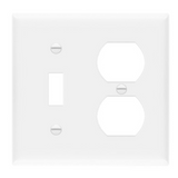 Enerlites 881121-W Combination Two Gang Wall Plate -Toggle & Duplex Receptacle, White