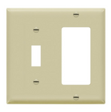 Enerlites 881131-I Combination Two Gang Wall Plate -Toggle & Decorator/ GFCI, Ivory