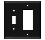Enerlites 881131M-BK Combination Two Gang Wall Plate -Toggle & Decorator/ GFCI, Mid-Size, Black