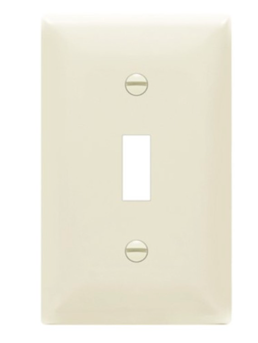 Enerlites 8811M-LA Toggle Switch One-Gang Wall Plate, Med-Size, Light Almond