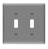 Enerlites 8812-GY Toggle Switch Two-Gang Wall Plate, Gray