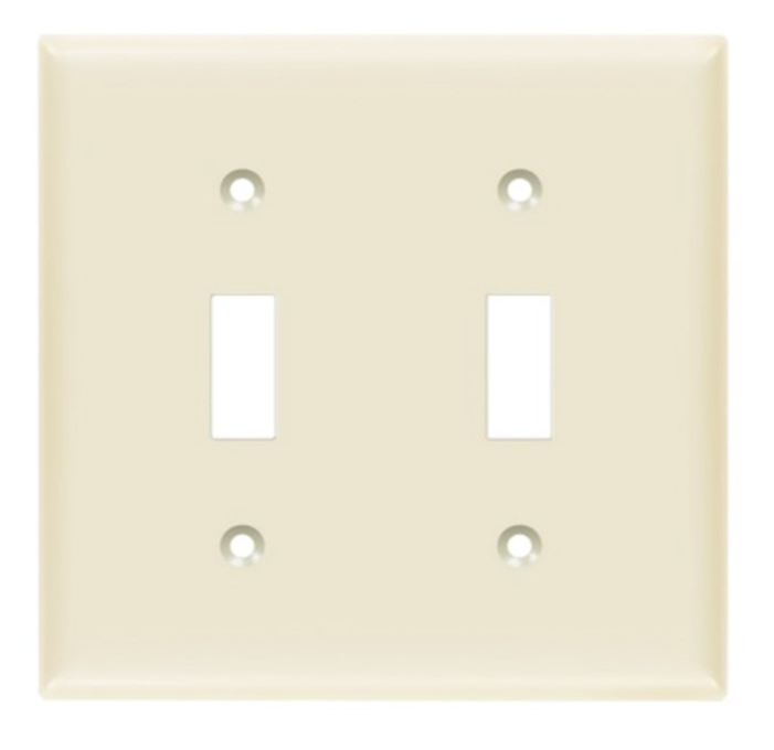 Enerlites 8812-LA Toggle Switch Two-Gang Wall Plate, Light Almond