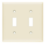 Enerlites 8812-LA Toggle Switch Two-Gang Wall Plate, Light Almond