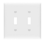 Enerlites 8812-W Toggle Switch Two-Gang Wall Plate, White