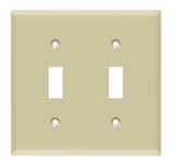 Enerlites 8812M-I Toggle Switch Two-Gang Wall Plate, Mid-Size, Ivory