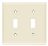 Enerlites 8812M-LA Toggle Switch Two-Gang Wall Plate, Mid-Size, Light Almond