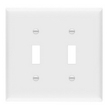 Enerlites 8812M-W Toggle Switch Two-Gang Wall Plate, Mid-Size, White