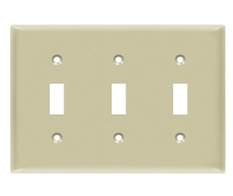 Enerlites 8813-I Toggle Switch Three - Gang Wall Plate, Ivory