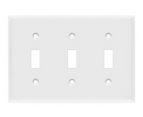 Enerlites 8813-W Toggle Switch Three- Gang Wall Plate, White
