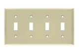 Enerlites 8814M-I Toggle Switch Four - Gang Wall Plate, Mid-Size, Ivory