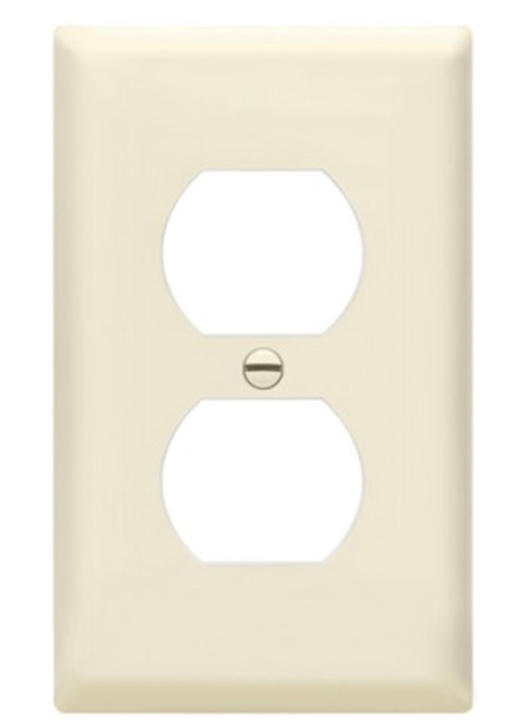Enerlites 8821-LA Duplex Receptacle One-Gang Wall Plate, Light Almond