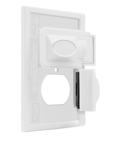 Enerlites 8821-WPH-W Horizontal Duplex Outdoor Outlet Cover One-Gang Wall Plate, White
