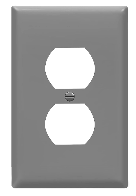 Enerlites 8821M-GY Duplex Receptacle One-Gang Wall Plate, Mid-Size, Gray