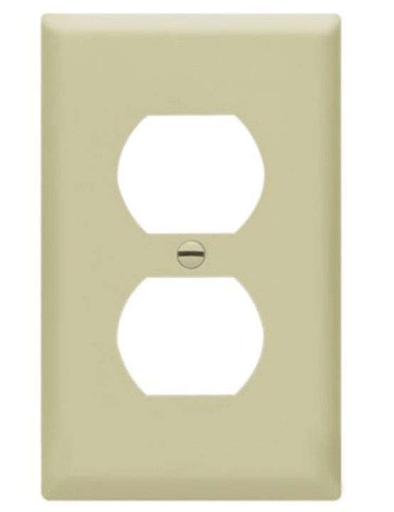 Enerlites 8821M-I Duplex Receptacle One-Gang Wall Plate, Mid-Size, Ivory