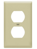 Enerlites 8821M-I Duplex Receptacle One-Gang Wall Plate, Mid-Size, Ivory