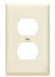 Enerlites 8821M-LA Duplex Receptacle One-Gang Wall Plate, Mid-Size, Light Almond