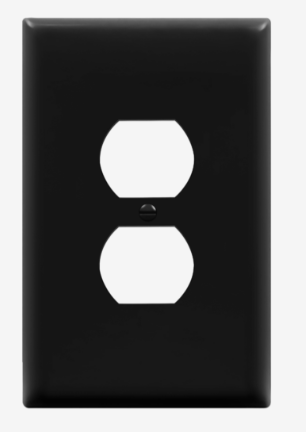 Enerlites 8821O-BK Duplex Receptacle One-Gang Wall Plate, Over-Size, Black Finish