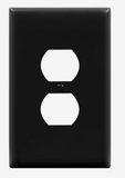 Enerlites 8821O-BK Duplex Receptacle One-Gang Wall Plate, Over-Size, Black Finish