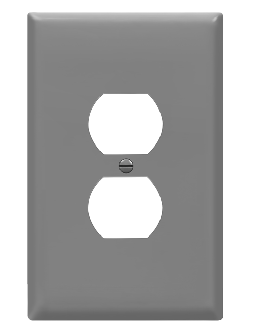 Enerlites 8821O-GY Duplex Receptacle One-Gang Wall Plate, Oversize, Gray